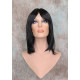CHEYENNE | Natural Black Medium Wig Beveled Face Frame Layers Skin Part Bangs 