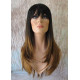 TOKYO | Brown Dark Root Long Wig Straight Layers Skin Crown Bangs TB427N
