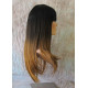 TOKYO | Brown Dark Root Long Wig Straight Layers Skin Crown Bangs TB427N
