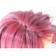 HS BOSTON | Burgundy & Dark Brown Long Wig Curls Side Swept Bangs HEAT OK