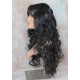 OLIVIA | Natural Black Long Wig Long Curls Skin Side Part Bangs 
