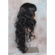 OLIVIA | Natural Black Long Wig Long Curls Skin Side Part Bangs 