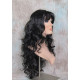 OLIVIA | Natural Black Long Wig Long Curls Skin Side Part Bangs 