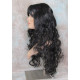 OLIVIA | Natural Black Long Wig Long Curls Skin Side Part Bangs 