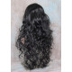 OLIVIA | Natural Black Long Wig Long Curls Skin Side Part Bangs 