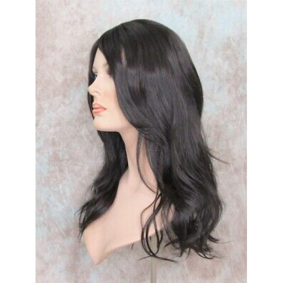 SUNDAY | Darkest Brown Long Beachy Waves Wig Heat OK Long Bangs Skin Part 