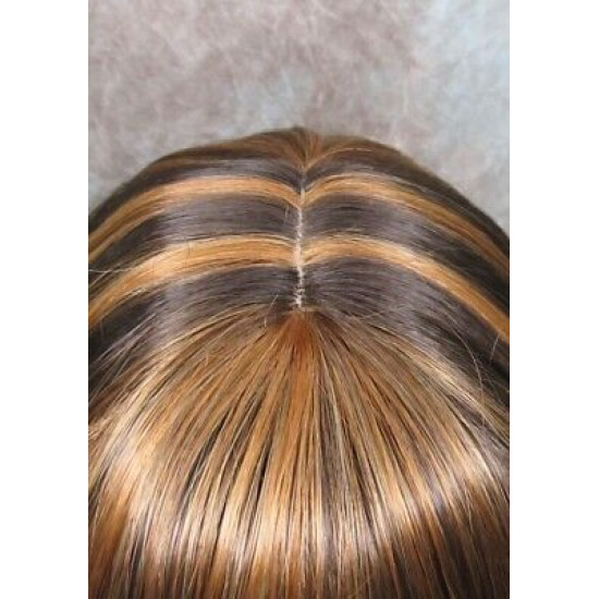 LOLITA | Medium Brown Mix Long Wig Trendy Bob Skin Center Part