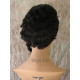 BRYCE | Natural Black Short Wig Unbalanced Bangs Curl Layers Short Side