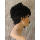 BRYCE | Natural Black Short Wig Unbalanced Bangs Curl Layers Short Side
