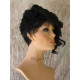 BRYCE | Natural Black Short Wig Unbalanced Bangs Curl Layers Short Side