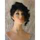 BRYCE | Natural Black Short Wig Unbalanced Bangs Curl Layers Short Side