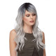 URBAN | Steel Nite Gray with Dark Roots Long Beach Waves Wig Heat OK 