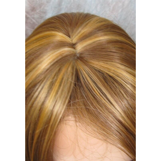 CALA | Medium Brown Long Wig Heat OK 24" Layers Waves Bangs Skin Part 