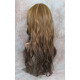 CALA | Medium Brown Long Wig Heat OK 24" Layers Waves Bangs Skin Part 
