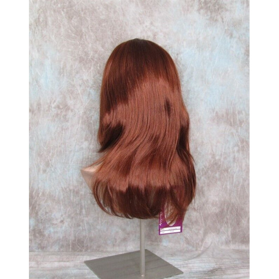 ALICIA | Copper Red Long Wig Layers Skin Part Full Bangs 