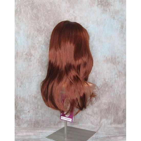 ALICIA | Copper Red Long Wig Layers Skin Part Full Bangs 