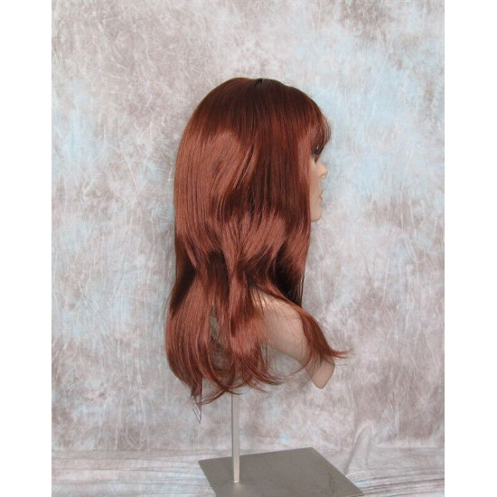 ALICIA | Copper Red Long Wig Layers Skin Part Full Bangs 