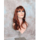 ALICIA | Copper Red Long Wig Layers Skin Part Full Bangs 
