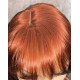 ALICIA | Copper Red Long Wig Layers Skin Part Full Bangs 