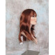 ALICIA | Copper Red Long Wig Layers Skin Part Full Bangs 