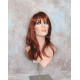 ALICIA | Copper Red Long Wig Layers Skin Part Full Bangs 