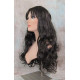 ANDREA | Dark Brown Long Wig Longer Curls Skin Part Bangs 24" 
