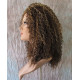HS CHAKA | Medium Brown Mix Partial 3/4 Wig Small Curls Combs 