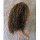 HS CHAKA | Medium Brown Mix Partial 3/4 Wig Small Curls Combs 