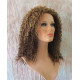 HS CHAKA | Medium Brown Mix Partial 3/4 Wig Small Curls Combs 