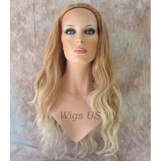 PARIS | Partial 3/4 Wig Long Beach Waves Wigs US HEAT OK COLOR CHOICE