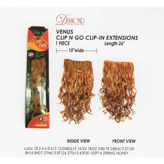 VENUS | Clip N Go One Pc Extensions Long Layered Curls 26" COLOR CHOICE