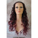 HS FREEDOM | Black Burgundy Partial 3/4 Wig Long Waves Combs Drawstring Heat OK 