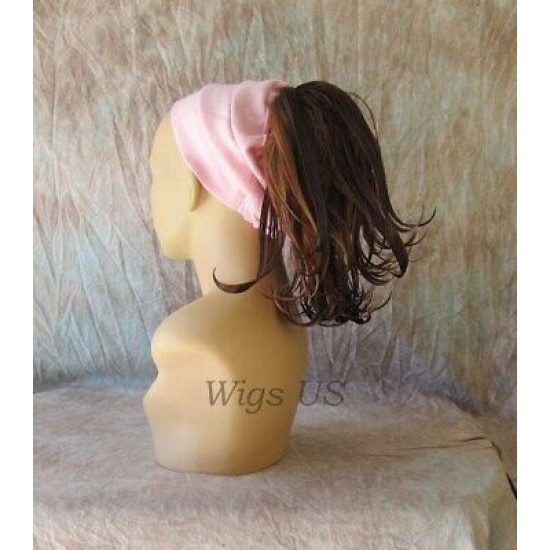 LT36 | Strawberry Auburn Mix Drawstring Medium Length Slight Wet Look 