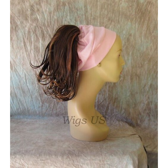 LT36 | Strawberry Auburn Mix Drawstring Medium Length Slight Wet Look 