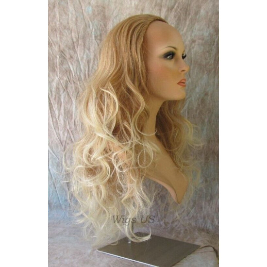 LONDON | Partial 3/4 Wig Long Curls Heat OK 23" COLOR CHOICE