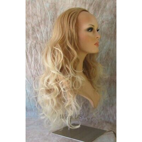 LONDON | Partial 3/4 Wig Long Curls Heat OK 23" COLOR CHOICE