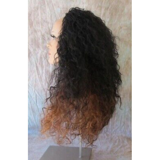 HS CAPRI | Partial 3/4 Wig Long Curls Drawstring Combs HEAT OK COLOR CHOICE