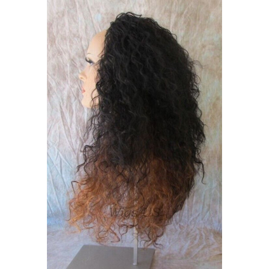 HS CAPRI | Partial 3/4 Wig Long Curls Drawstring Combs HEAT OK COLOR CHOICE