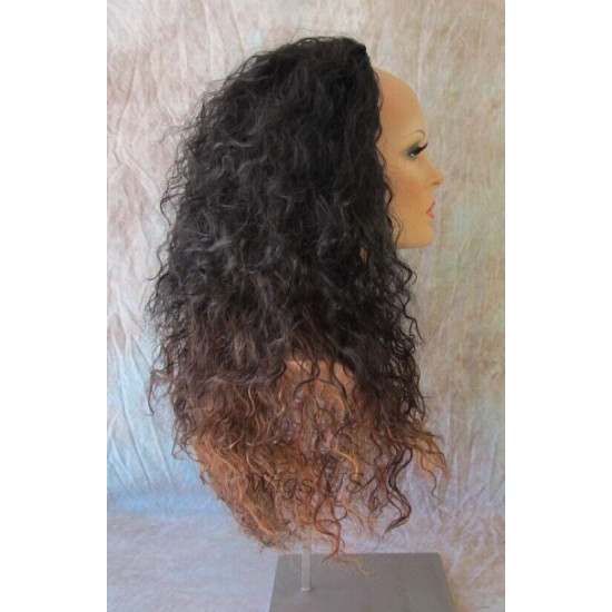 HS CAPRI | Partial 3/4 Wig Long Curls Drawstring Combs HEAT OK COLOR CHOICE