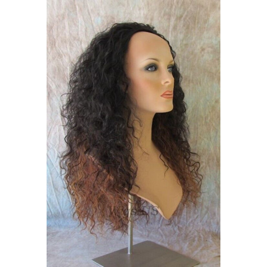 HS CAPRI | Partial 3/4 Wig Long Curls Drawstring Combs HEAT OK COLOR CHOICE