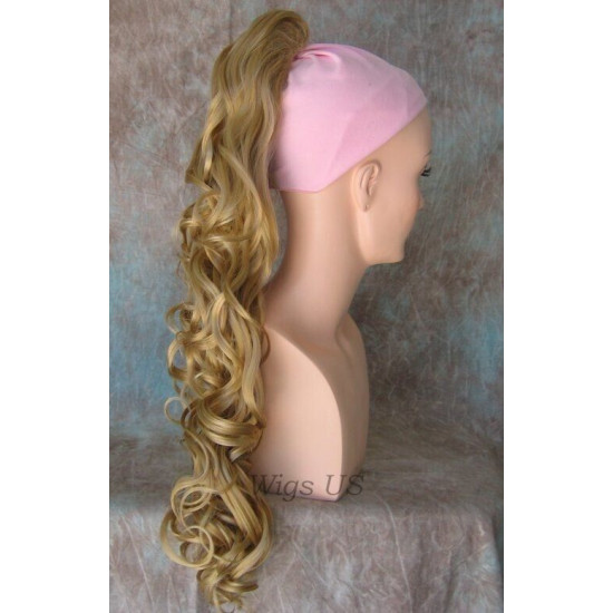 GRETCHEN | 27" Long Loose Curl Drawstring Ponytail Hairpiece COLOR CHOICE