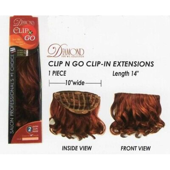 CLIP N GO | One Piece Extensions Long Curly 14" Long COLOR CHOICE