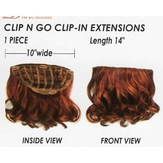 CLIP N GO | One Piece Extensions Long Curly 14" Long COLOR CHOICE