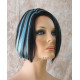 BLUSH | Black Turquoise Short Wig Bob Skin Part Wigs Cosplay Costume 