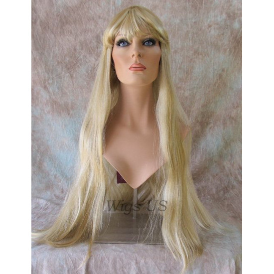 TINA 950 | Long Wig Full Bangs Skin Crown Straight 28" COLOR CHOICE