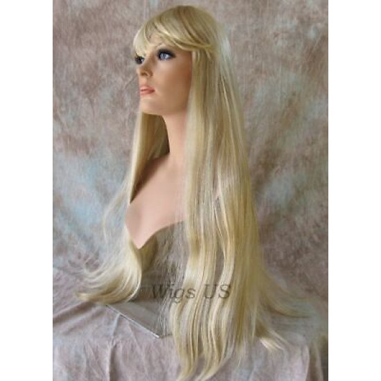TINA 950 | Long Wig Full Bangs Skin Crown Straight 28" COLOR CHOICE