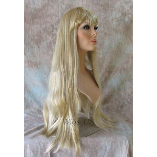 TINA 950 | Long Wig Full Bangs Skin Crown Straight 28" COLOR CHOICE