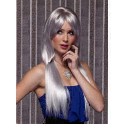 DIVINE | Chrome Silver Long Straight Wig Bangs Part Cosplay Blush by Sepia 