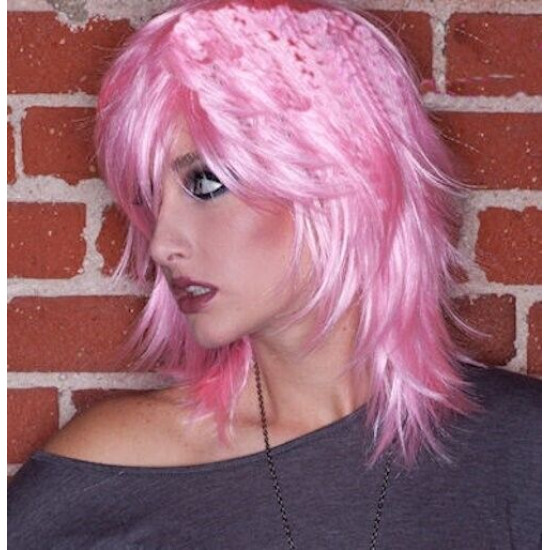 KHARMA | Cherry Blossom Medium Wig Anime Cosplay Layered Bangs Blush by Sepia 