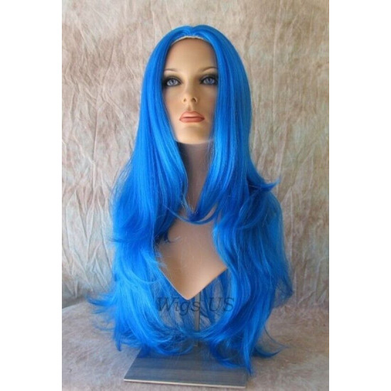 JEAN | Blue Mix Long Wig Layered Costume Wig High Quality Skin Top 